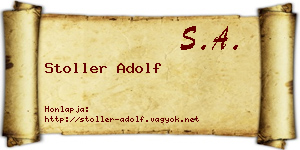 Stoller Adolf névjegykártya